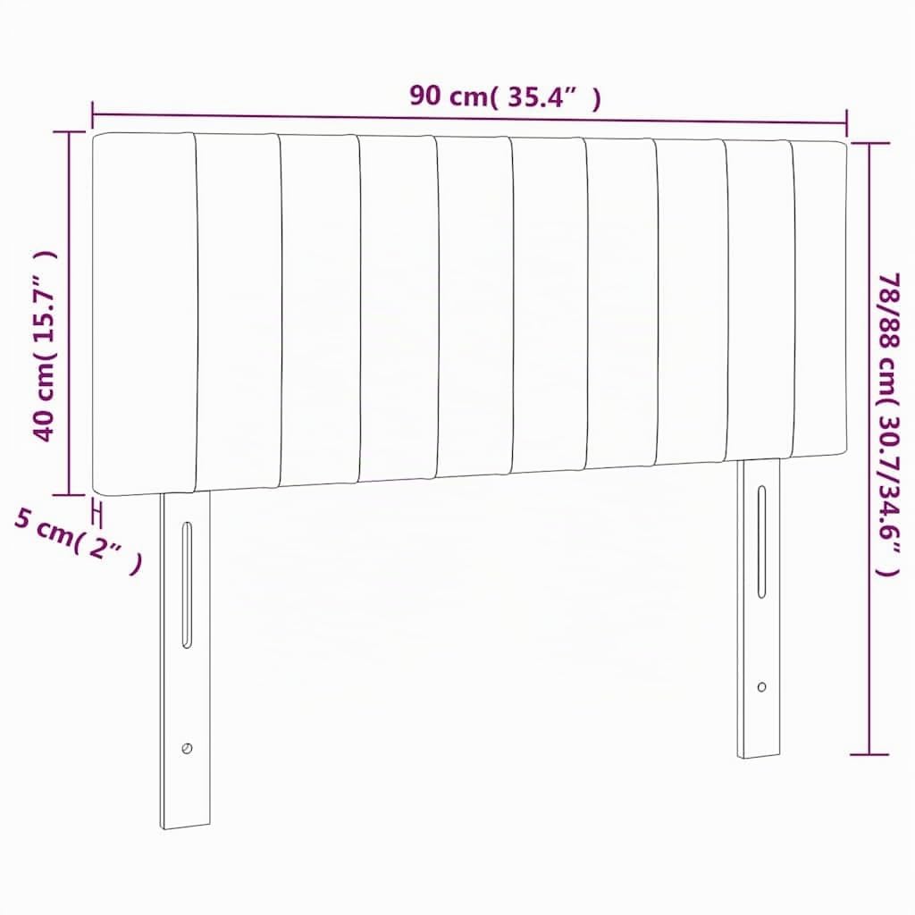 vidaXL Cabecero Tapizado Cama Dormitorio Antimancha Acolchado Protector Cubierto Elástico Funda Prueba Polvo de Tela Negro 90x5x78/88 cm