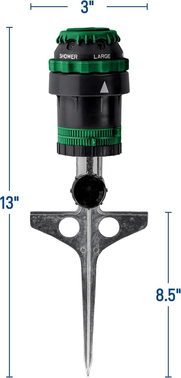 2-Pack H2O-Six Gear-Drive Sprinkler on Metal T-Spike & Mechanical Water Timer for Lawn and Garden Watering