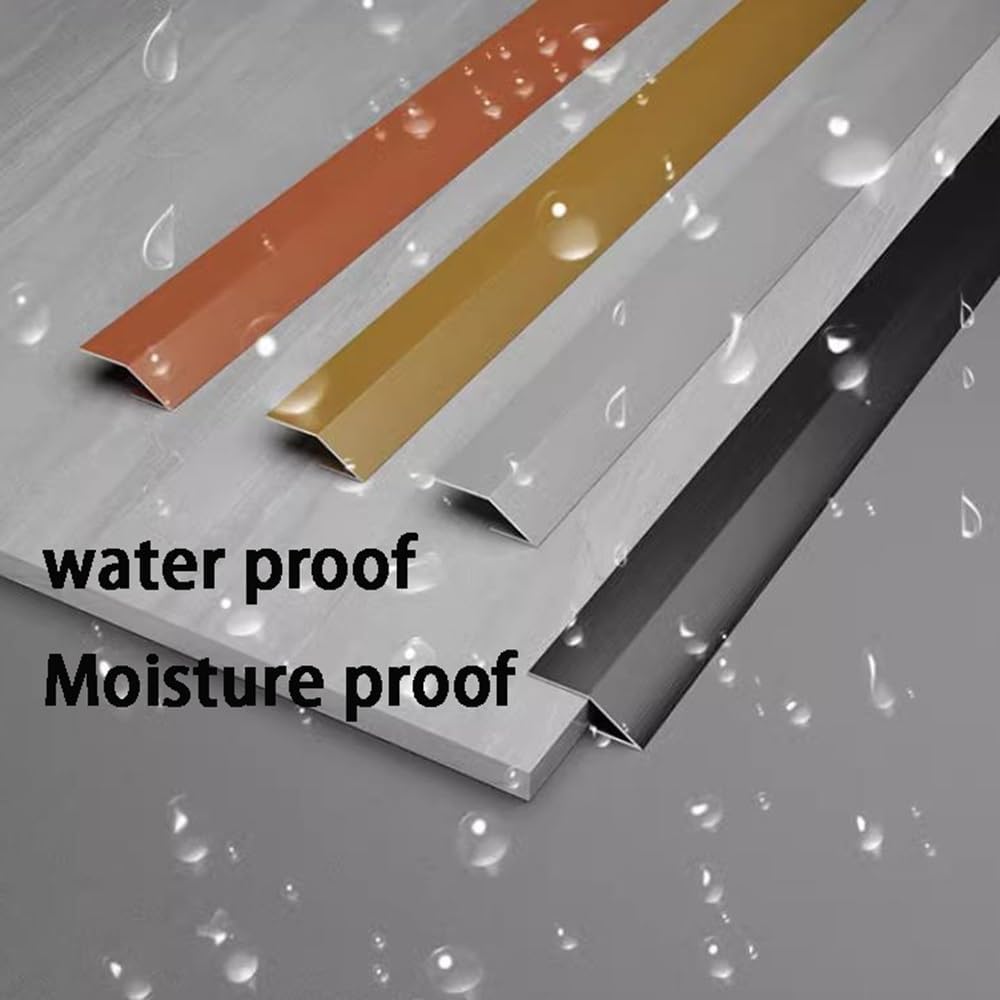 TOCTUS OUKEJNM Stainless Steel Threshold Transition Strip for Doorway, Carpet Edging Trim Strip Reducer Floor Divider Strip for Door Threshold 10mm/12mm/15mm/18mm(Black,1.2cm)