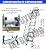 INTBUYING Attic Stairs Wall-Mounted Loft Ladder Stairs Al-Mg Alloy Attic Access Ladder Pulldown Attic Stairs 12 Pedals 9.8ft Height Load 660LB Building Retractable Loft Ladder(Blue)