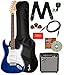 Fender Squier Sonic Stratocaster - Sapphire Blue Transparent Bundle with Frontman 10g Amp, Gig Bag, Cable, Strap, Tuner, Fender Play, Picks, Austin Bazaar Guitar DVD