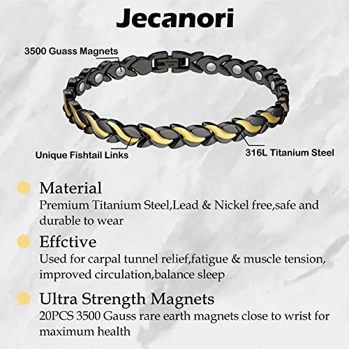 Jecanori Magnetic Bracelets For Women,Adjustable Titanium Steel Wristband Brazaletes,Valentine's Day Gifts With Sizing Tool (Mermaid Series) #TOP2