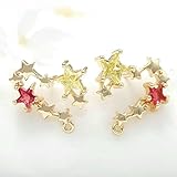 Suministros para hacer joyas de aretes DIY, 38 estilos, ganchos creativos, aretes de poste de circonita chapados en oro de 14 quilates, alambres para aretes, chapados en oro