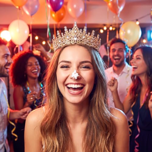 Corona de reina con diamantes de imitación finos para novias y tiaras de boda 4