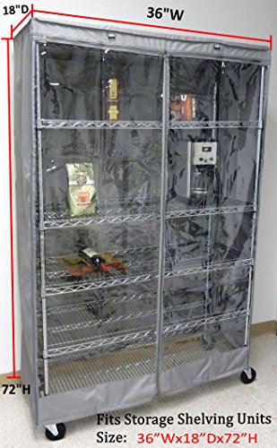 Formosa Covers Storage Shelving Unit Cover, Fits Racks 36" Wx18 Dx72 H One Side See Through Panel (Cover Only) #TOP1