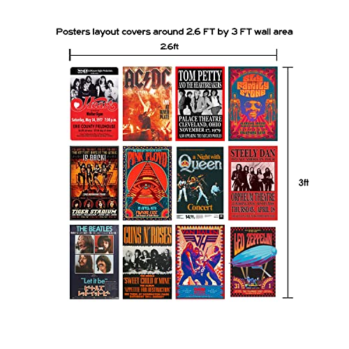 Woonkit Vintage Rock Band Posters For Room Aesthetic, 70S 80S 90S Retro Bedroom Decor Wall Art thumb #6