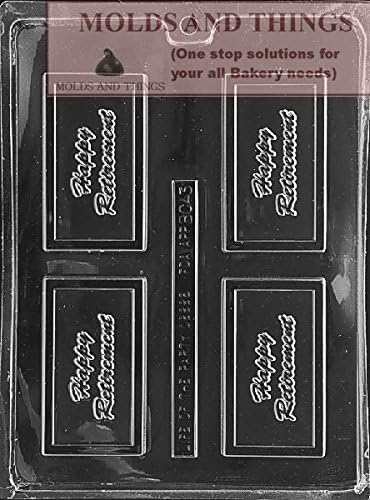 Molde de caramelo de chocolate Happy Retirement con instrucción de moldeo escrita