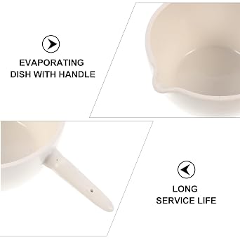 Ceramic Evaporating Basin with Handle 150ml Round Evaporation Dish Laboratory Evaporating Container for Chemistry Experiments