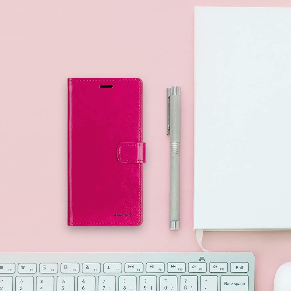 GOOSPERY Blue Moon Wallet for LG V40 ThinQ Case (2018) Leather Stand Flip Cover (Hot Pink) LGV40-BLM-HPNK