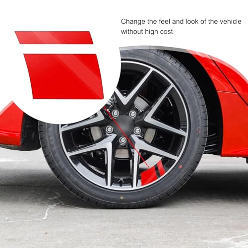 Flygun Pack-6 Car Wheel Rim Decal, Stripe Reflective Stickers, 18\"-21\" Wheels Tire Decoration, Waterproof Wheel Hub Modification Stickers, Universal for Most Cars, Trucks, SUVs (Red)