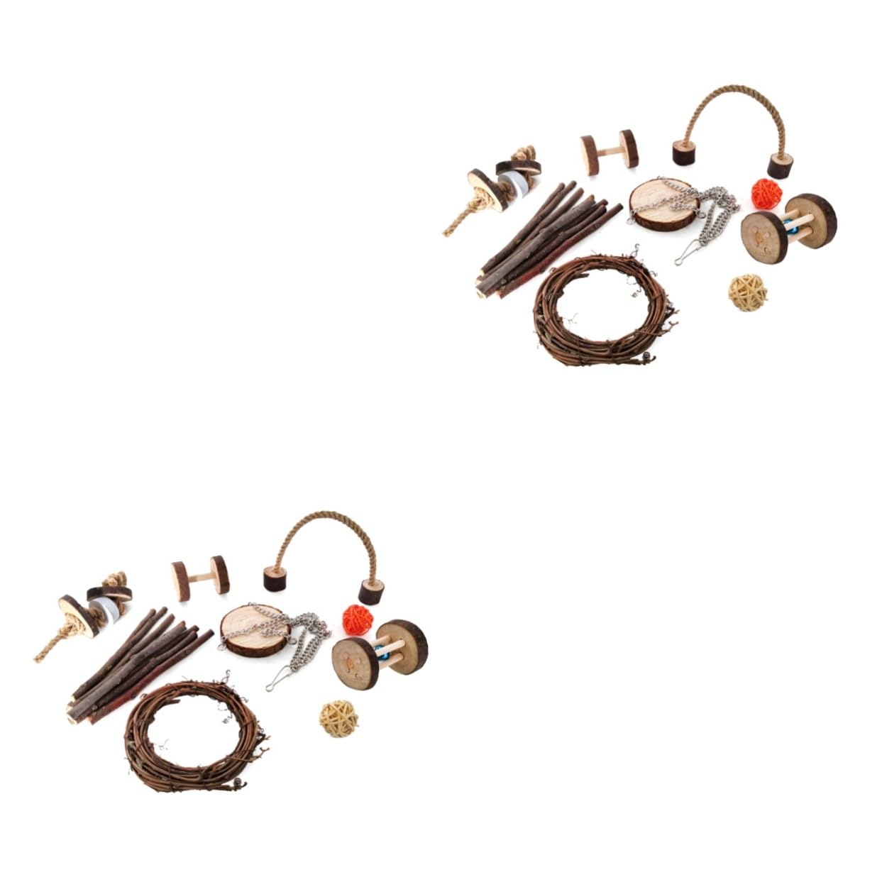 INOOMP 18piezas Juguete De Madera para Hámster y Conejo para Masticar y para Aves y Roedores Estimula El Ejercicio Diversión