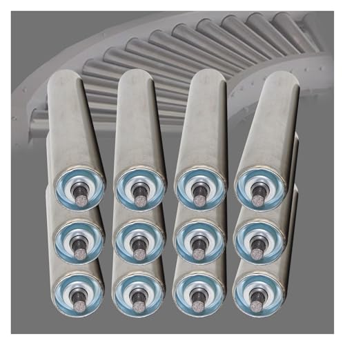 Rouleaux de convoyeur non motorisés en acier inoxydable pour convoyeur industriel en lot de 12