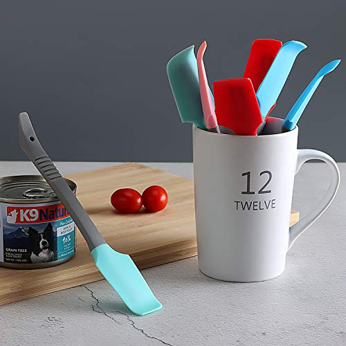 Yoku Made- Silicone Mini Spatula, Curved Small Spatula, Kitchen Scraper Spatula, Wet Pet Food Can Spatula, Jar Spatula, For Cooking Baking Frosting Or Mixing, 6Pcs #TOP7