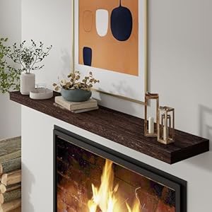 Axeman Floating Shelves, 8 Inch Deep Rustic Solid Wood Wall Shelves for Storage, Wall Mounted Display Shelving with Invisible Heavy-Duty Metal Bracket, 48" W x 8" D x 1.6" H, Rustic Brown Axeman Floating Shelves 8 Inch Deep Rustic Solid Wood Wall Shelves for Storage Wall Mounted Display Shelving with Invisible Heavy Duty Metal Bracket 48 W x 8 D x 16 H Rustic Brown