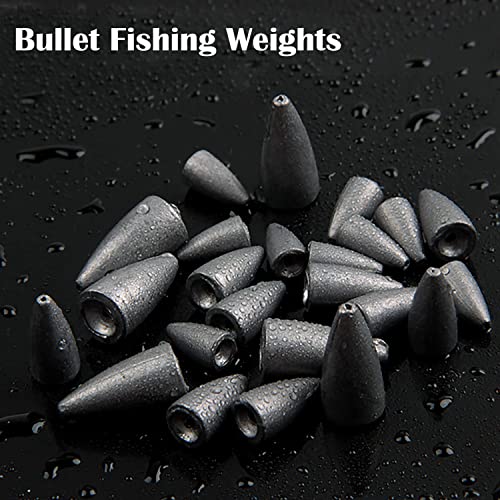 Worm Fishing Sinker Weights Kit, Bass Sinker Fishing Weights Set Assortment Size With Fishing Tackle Box For Freshwater Saltwater Fishing (29Pcs Weights Kit) #TOP4