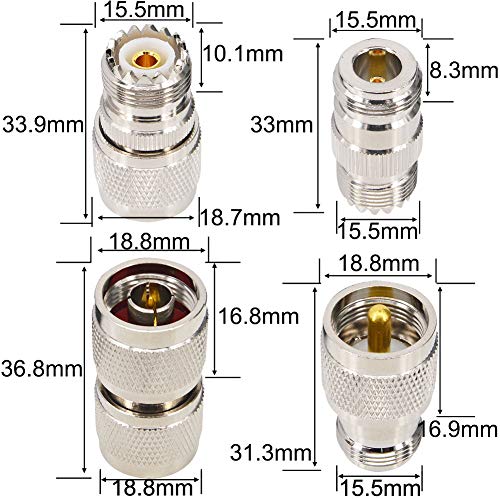 Onelinkmore Rf Coaxial Adapter Connector Kit N Male/Female To Uhf Pl-259 So-239 M/F Straight Adapter For Extension Cable Antenna Cctv N To Uhf Coax Adapter Kit #TOP3