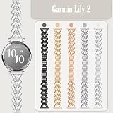 VanHooc Metalowy pasek do zegarka 14 mm do Garmin Lily 2/Lily 2 Active Starlight
