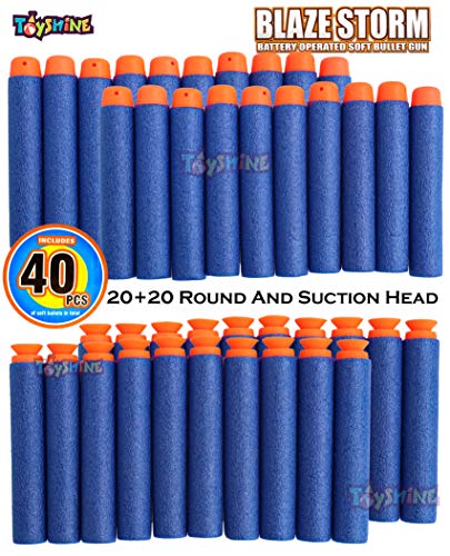 Image of Toyshine Blaze Storm Soft Bullet Automatic Gun, 40 Darts Included, Blue