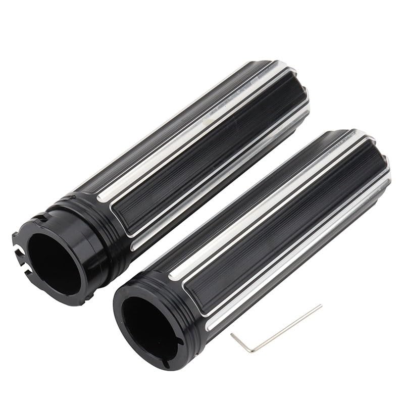 Poignées de guidon de moto 1'' 25 mm custom noir et blanc pour Fat Bob et Softail