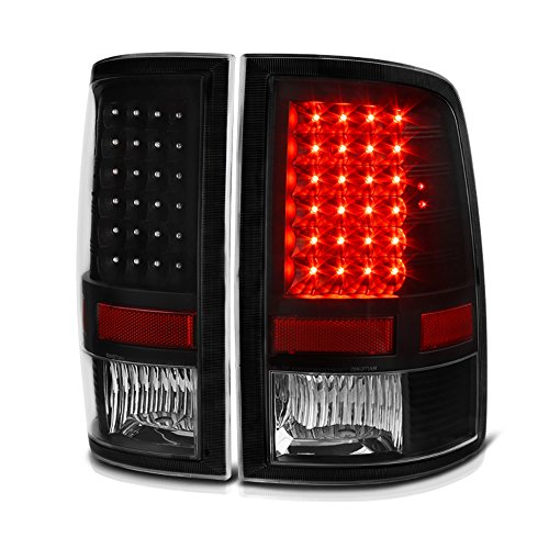 VIPMOTOZ LED Tail Light Lamp For 2009-2018 Compatible with Dodge RAM 1500 2500 3500 - [Factory Incandescent Model] - Matte Black Housing Clear Lens, Driver & Passenger Side Pair Set