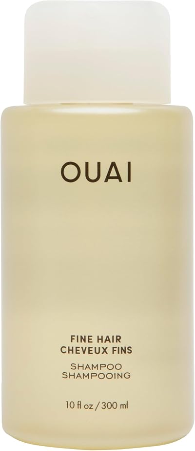 OUAI Fine Hair Shampoo - Biotin Thickening Shampoo for Flat, Thin Hair - Volumizing & Strengthening Keratin & Chia Seed Oil for Women & Men - Lightweight, Color-Safe, Sulfate Free, 10 Oz