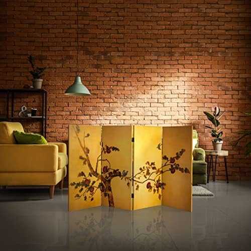Oriental Furniture 3 ft. Tall Double Sided Birds on Plum Tree Canvas Room Divider