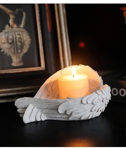 Angel Wings Tealight Candle Holder, Christening Favor, Baptism Favor, Communion, Religious Favor Votive Holder Ornament Christmas Mothers Day Decor Gifts #TOP1
