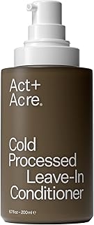 ACT+ ACRE Cold Processed 2% Squalene Anti-Frizz Leave In Conditioner - Deeply Nourishing Formula - Lightweight and Non-Greasy - Protects Against Damage - Vegan and Cruelty Free