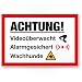 Produktbild Videoüberwachung/Alarmgesichert/Wachhunde Kunststoff Schild - Achtung/Vorsicht Videoüberwachung - Hinweis/Hinweisschild Videoüberwacht - Hinweis/Warnhinweis