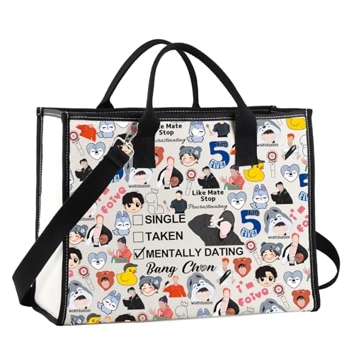 JNIAP Korean Group Stay Makeup Bag Music Lover Gifts Single Taken Mentally Dating With Bang C Stay Merchandise（Bang Tote）