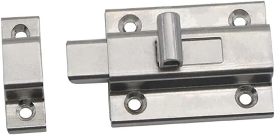 Stainless Steel External Impact Door Lock Buckle Sliding Square Bolt 1Pcs(Buffed-50mm)