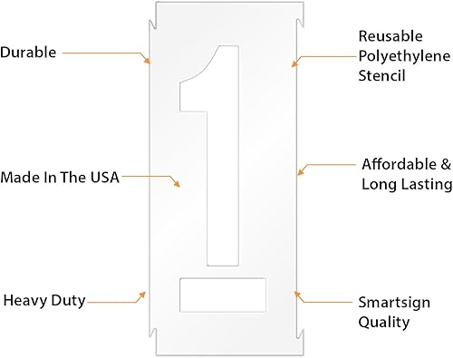 Miniatura 5 de SmartSign Kit de plantillas de 0-9 pulgadas de 24 x 10.5 pulgadas con altura numérica de 18 pulgadas, plástico de 63 mil, letras entrelazadas