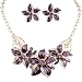 Zjzhao shop Fashion Women Crystal Flower Statement Gold Plated Necklace Earrings Jewelry Set (Preple)