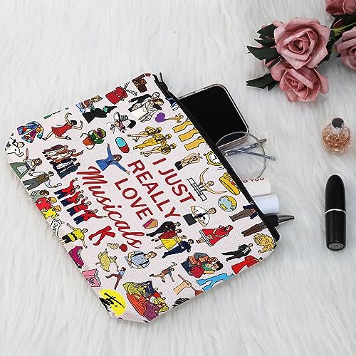 PYOUL Theatre Musical Lover Gift I Just Really Love Musicals Makeup Bag Broadway Fan Cosmetic Bag Broadway Merchandise (Really Love Musicals B) - Image 4
