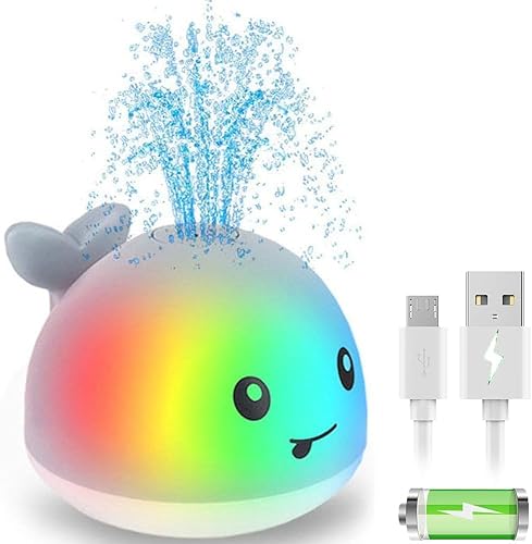 Vista 14 de ZHENDUO Juguetes de baño para bebés, juguetes de baño iluminados, juguetes de bañera con aspersor para niños pequeños, niños pequeños, juguete