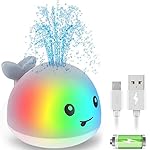 ZHENDUO Rechargeable Light Up Bath Toys, Spray Water Bathtub Toys for Toddlers & Kids, Pool & Bathroom Toy - Baby Toys