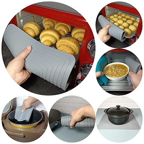 Silicone Trivets Mats Kitchen Tool Set 3 Pcs, Large Silicone Trivets For Hot Dishes,Silicone Trivets For Hot Pots And Pans, Silicone Trivet Mats Set About 9"X12", Black Silicone Hot Pads For Kitchen #TOP3