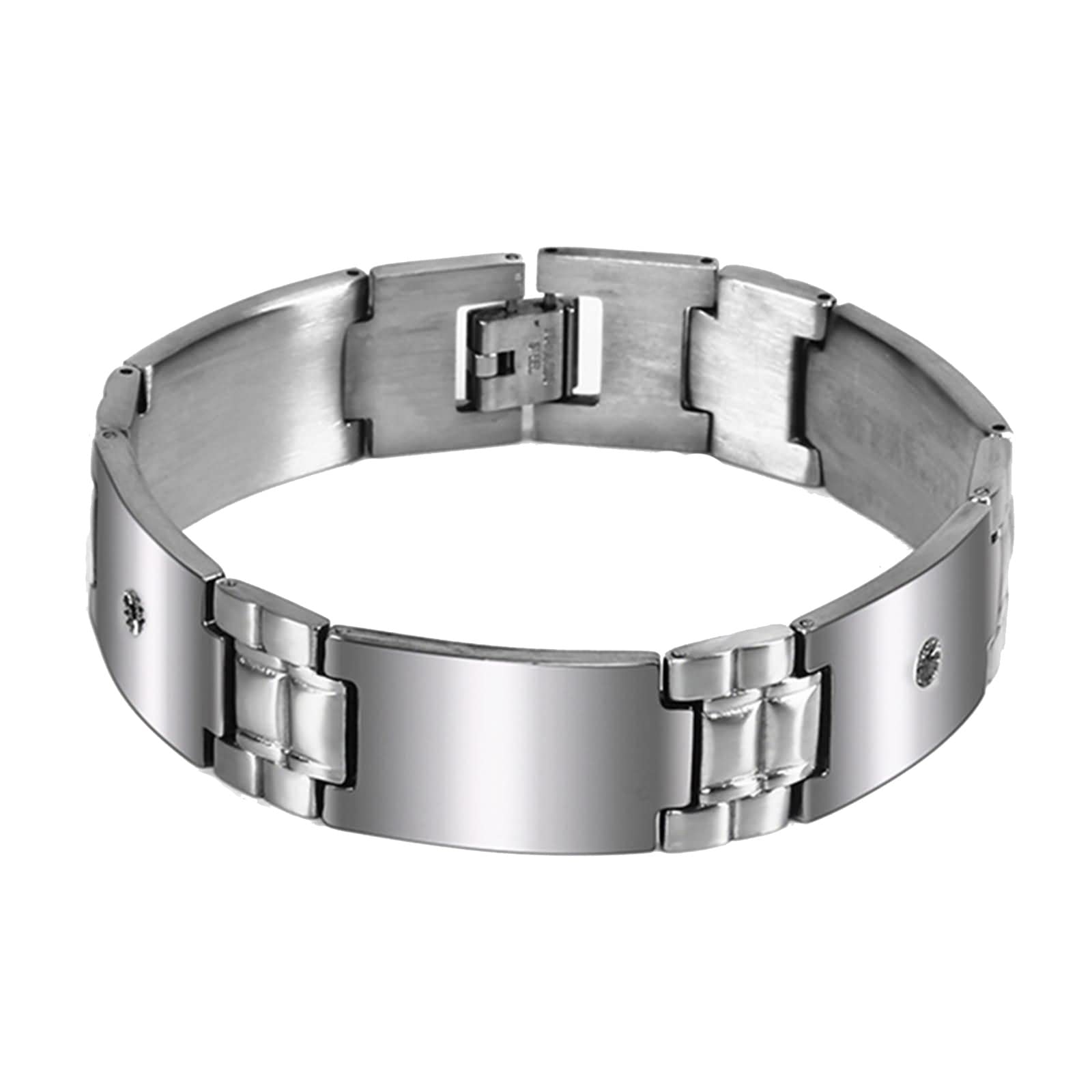 Daesar Brazaletes para Hombre,Simple Pulseras Acero Inoxidable Hombre Plata