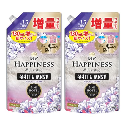 【まとめ買い】 レノアハピネス 夢ふわタッチ リラックスナイトホワイトムスクの香り つめかえ用 増量サイズ P&G × 2個