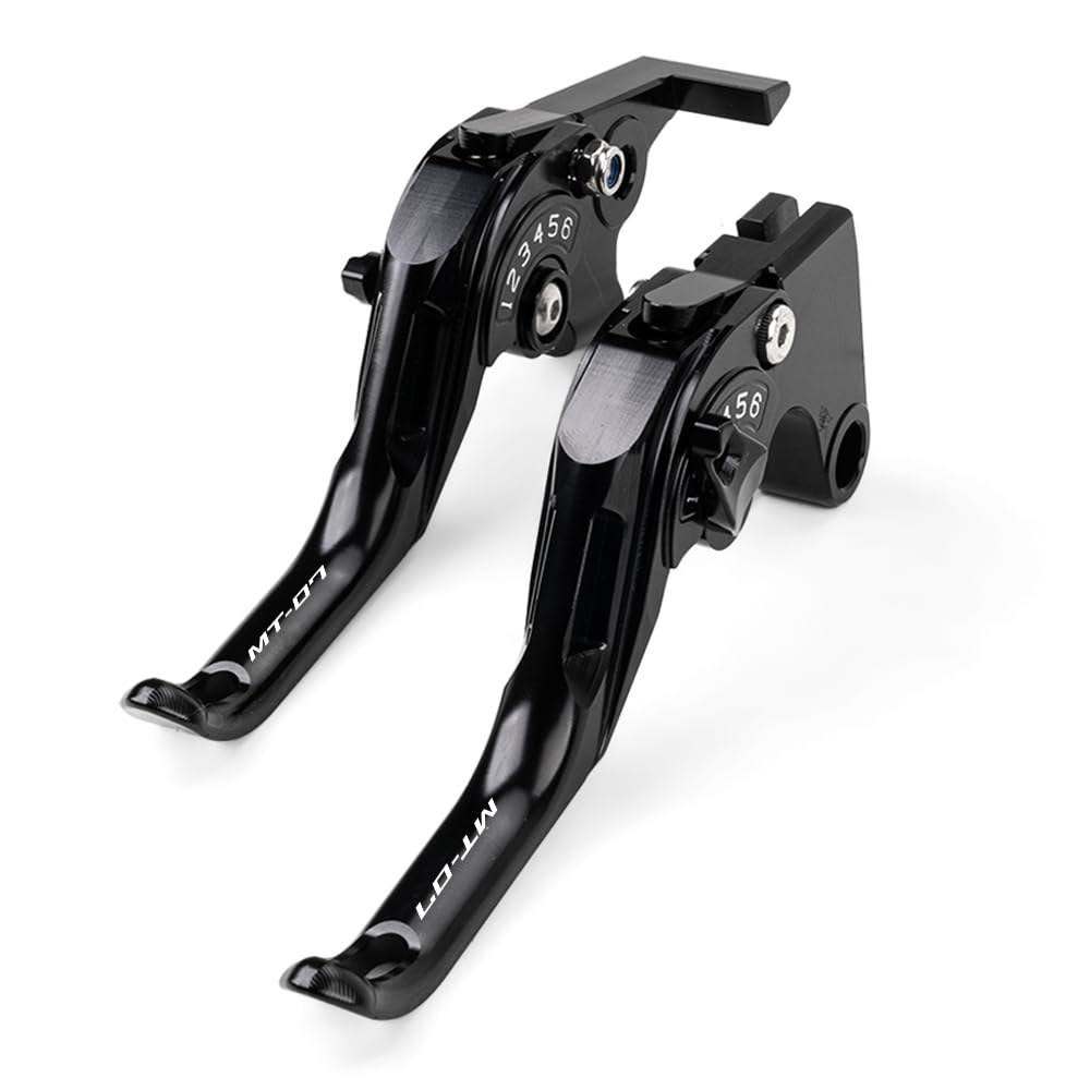 Adatto per MT 07 MT07 MT-07 2014-2026 2025 FZ07 FZ-07 FZ 07 2021 Accessori Moto Leva del Freno e della Frizione Regolabile CNC Set di Leve Freno e Frizione (Nero)