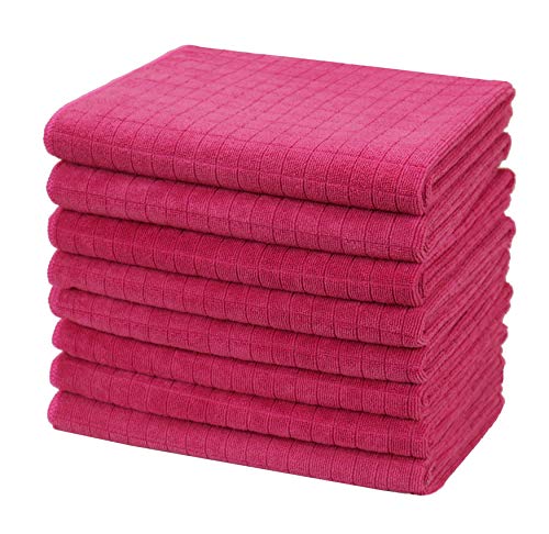 Gryeer 8 Torchons de Cuisine en Microfibre - Serviettes de Cuisine Doux et Super Absorbant, 45 x 65...