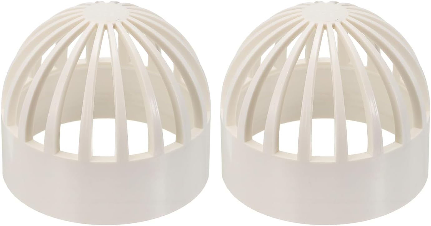 PATIKIL 3 Inch (75mm) Fish Cover Permeable Cap, 2 Pcs PVC Breathable Cap Aquarium Guard Fish Tank Intake Cover, White