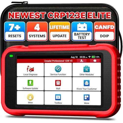 LAUNCH CRP123E V3.0 OBD2 Diagnosegerät Auto Profi kfz tester-4 Systeme:Motor ABS SRS Getriebe launch diagnosegerät mit 7 Reset:EPB DPF Öl SAS BMS ABS-Blutung Throttle CAN FD & DoIP Lebenslange Update