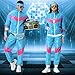 Owurha 80s Track Suit for Men Women 90s Retro Windbreaker Set Couples 90s Tracksuit 80s Costume Men Neon Wind Suit