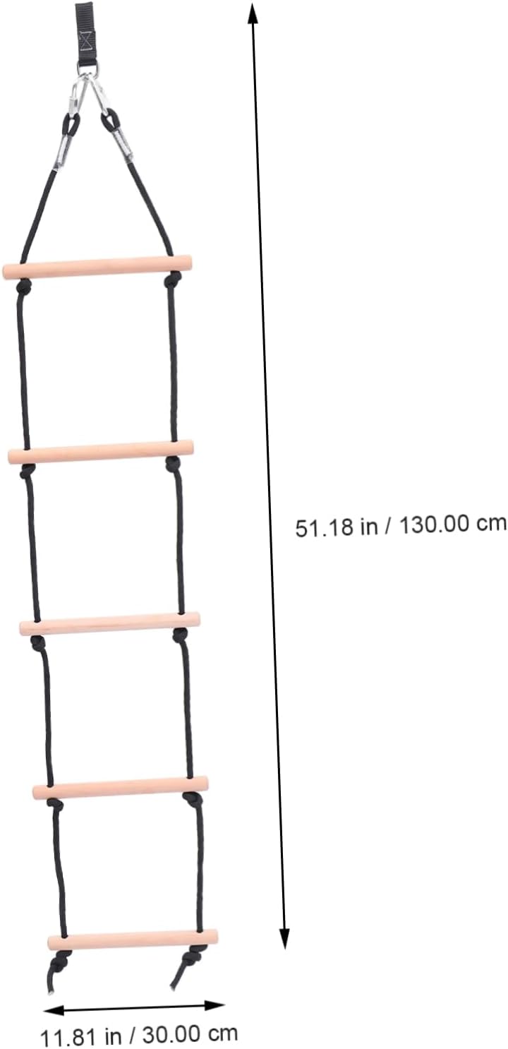 Wooden Climbing Ladder Beech Swing for Outdoor Recreation Easy to Install Promotes and Stamina for