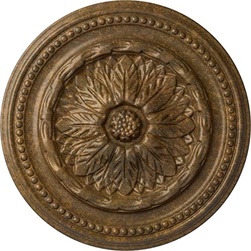 Image of Ekena Millwork CM15CHRZS 15 3 /4 inchOD x 1 7 /8 inchP Chester Ceiling Medallion, Rubbed Bronze