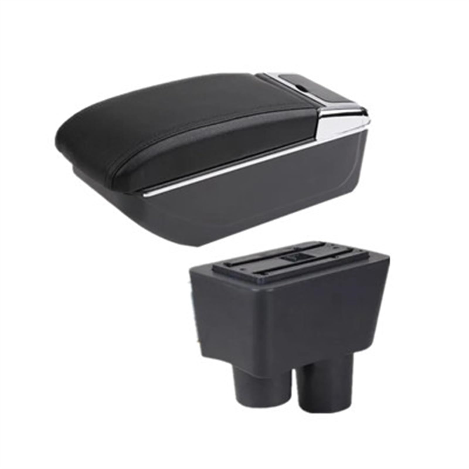 NOHEEU Car Interior Accessories Center Console Storage Box Multifunctional Armrest For Almera For Versa(B black line)