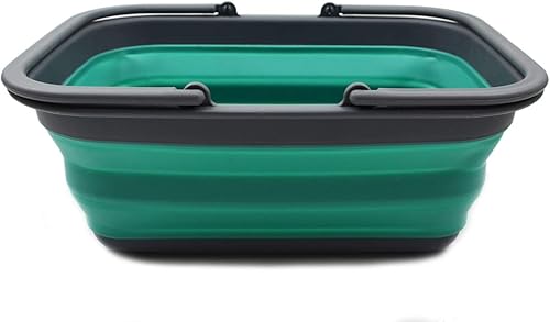 Miniatura 103 de SAMMART SAMMART - Bañera plegable con asa de 9.2L (2.37 galones) - Cesta de picnic portátil al aire libre/cráter - Bolsa de compras plegable - Azul