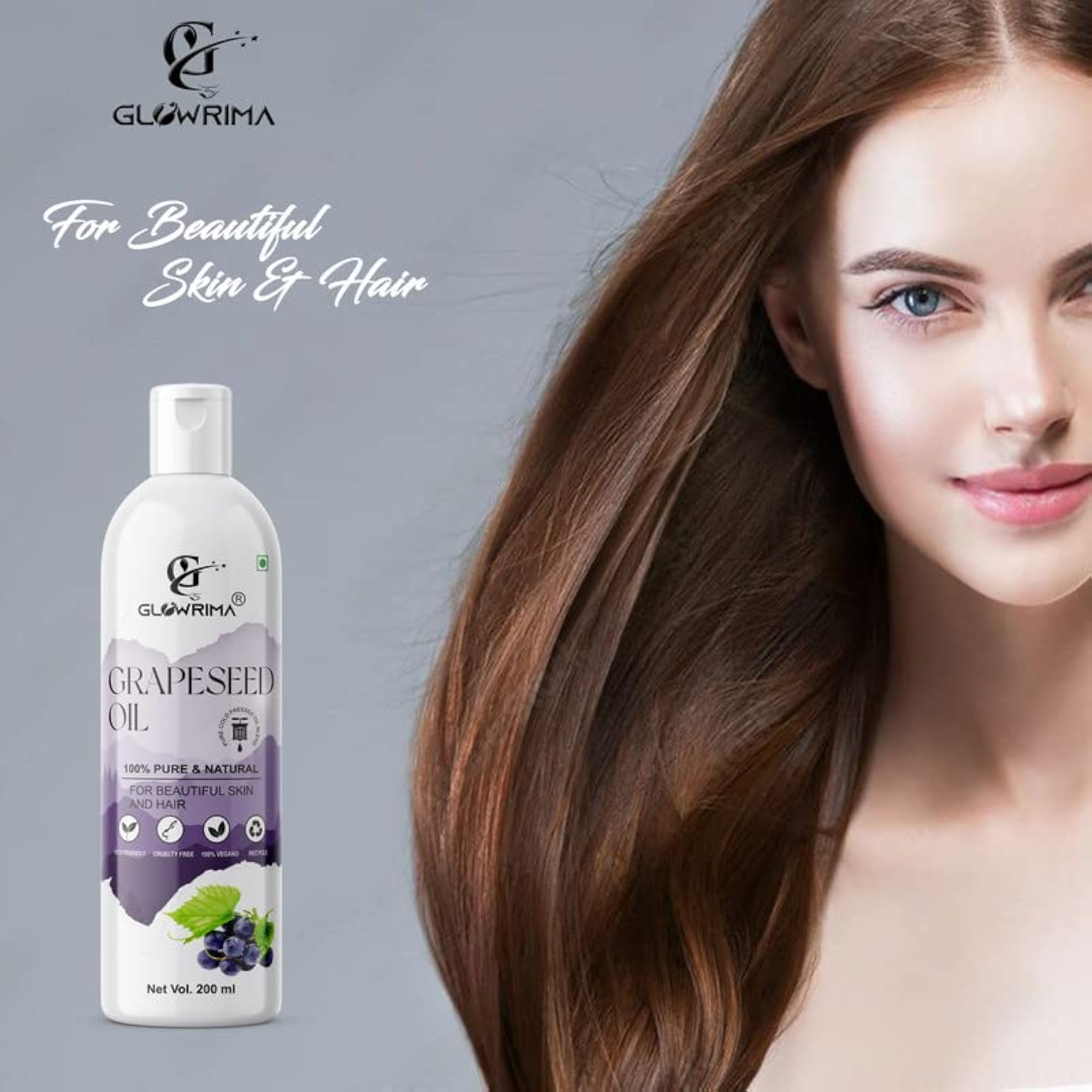 100% Pure Cold Pressed Grapeseed Oil for Skin and Hair