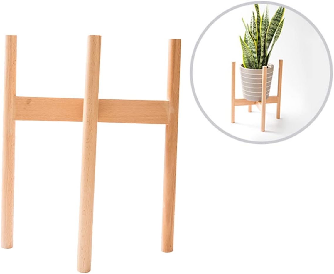 Simple Wooden Flower Pot Rack Easy to Use Indoor Hanging Plant Stand Home Decor